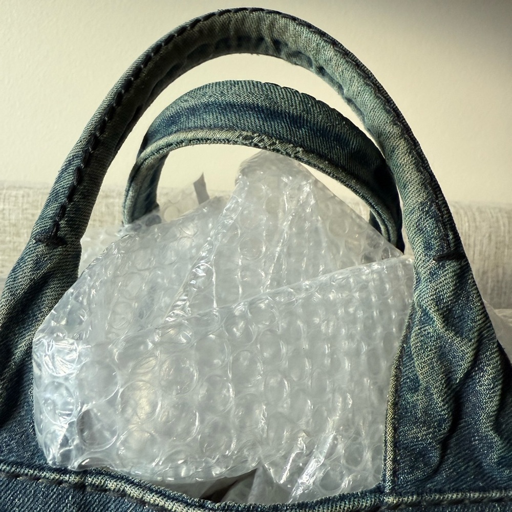 Prada Canapa Denim Tote + COA. 9x15” - Picture 9 of 14